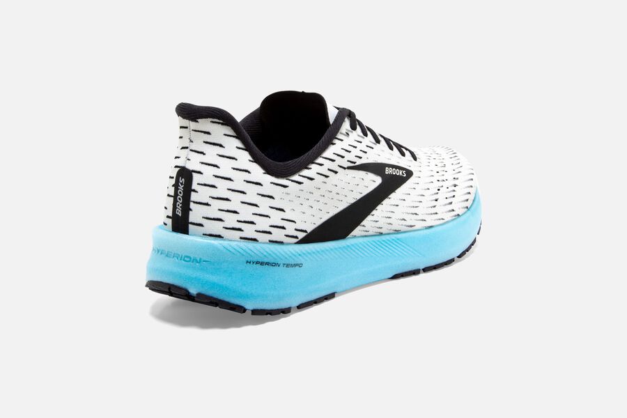 Brooks Hyperion Tempo Road Running Shoes - Womens - White/Black/Turquoise - SU9257360